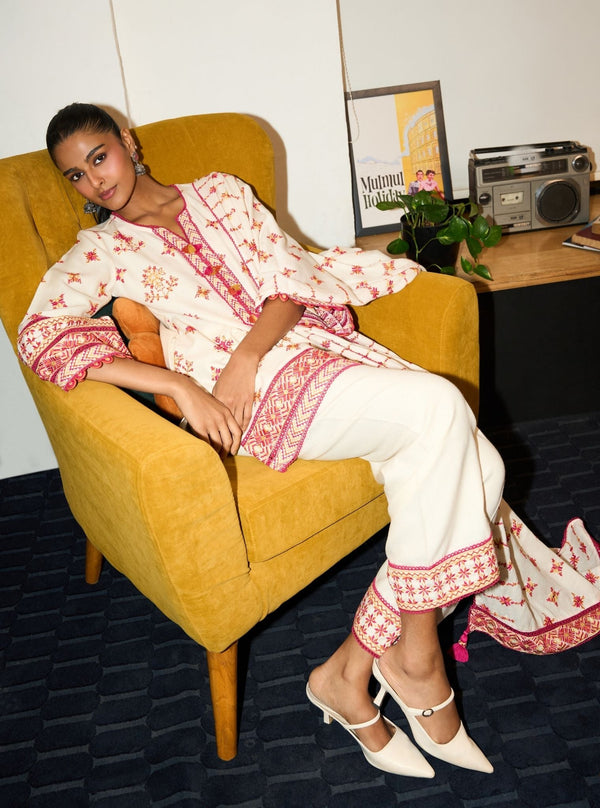 Colette Wool Off White Kurta Set