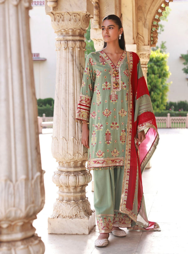 Noreya Lawn Sage Green Kurta Set