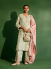 Calita Pima Satin Green Kurta Set