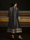 Patola Organza Satin Black Anarkali Kurta Set