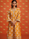 Kaeo Supima Cotton Orange Kurta Set