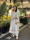 Sawika Organza Light Blue Anarkali Kurta Set