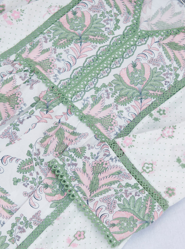 Kalina Supima Cotton Green Kurta Set