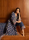Ophel Wool Navy Kurta Set