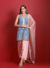 Nira Cupro Denim Kurta Set