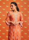 Emon Cupro Satin Burnt Orange Kurta With Fuschia Pant