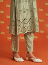 Pensri Pima Satin Green Kurta Set