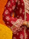 Shubh Organza Satin Red Kurta Set