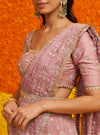 Sohneya Organza + Crepe Lilac Saree