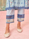 Alwen Organza Printed Blue Kurta Set