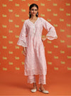 Madee Pima Satin Pink Kurta Set