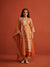 Evelina Tissue Linen Satin Burnt Orange Kurta Set