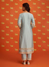 Nalin Pima Satin Light Blue Kurta Set