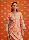Nalin Pima Satin Peach Kurta Set