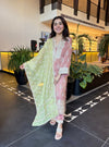 Mitthi Luxe Tissue Rose Kurta Set