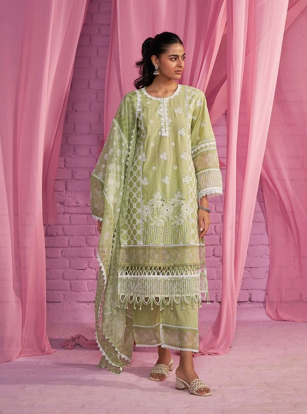 Dhitya Supima Cotton Light Green Kurta Set