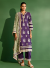 Nalin Pima Satin Purple Kurta Set