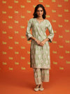 Calita Pima Satin Green Kurta Set