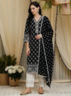Perth Supima Cotton Black Kurta Set