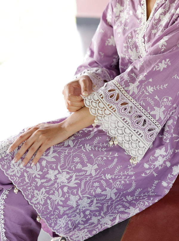 Aalaya Supima Cotton Violet Kurta Set
