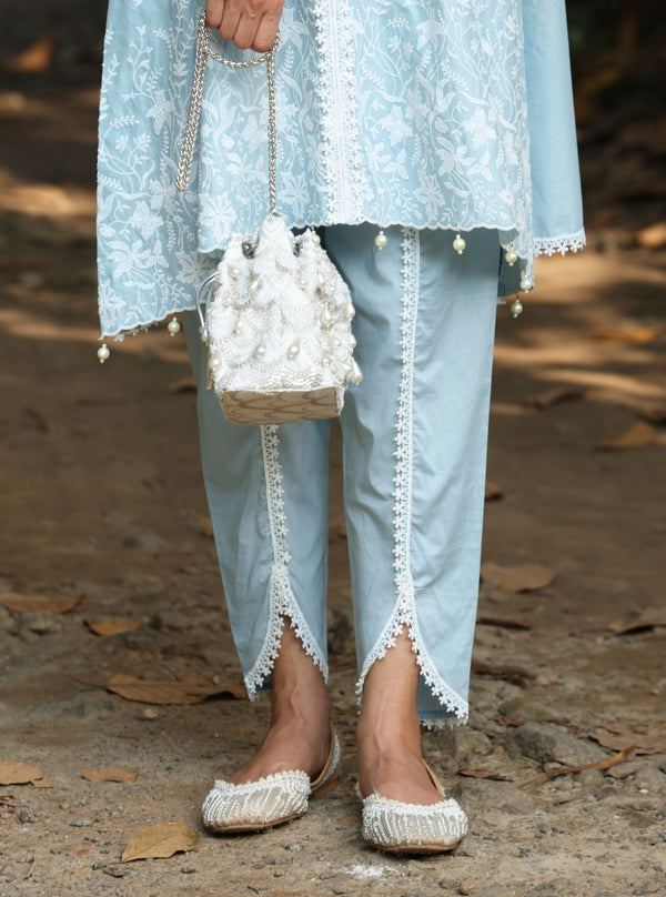 Aalaya Supima Cotton Blue Kurta Set