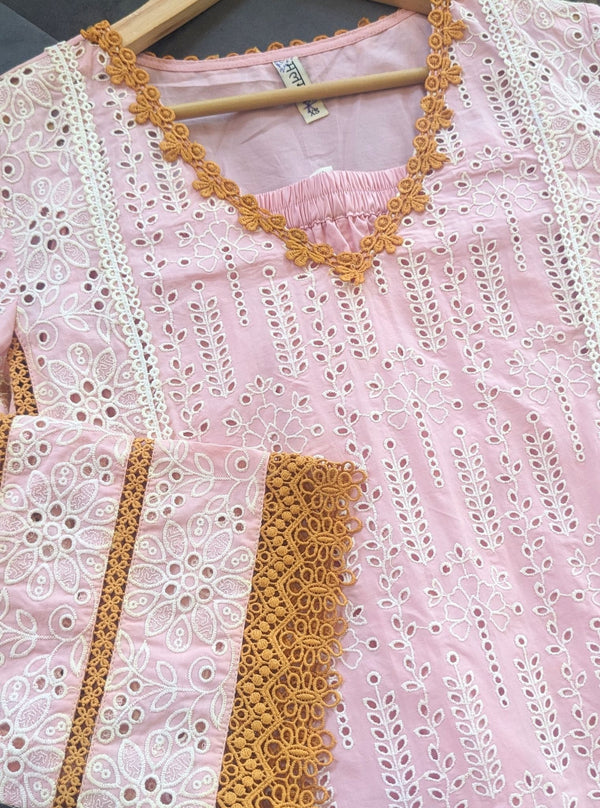 Maithali Supima Cotton Pink Kurta Set
