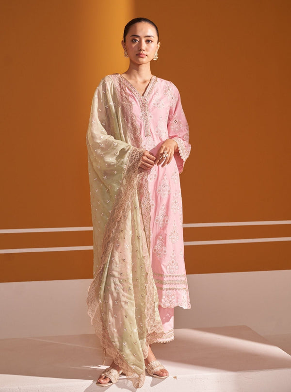 Kaeo Supima Cotton Pink Kurta Set