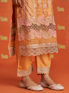 Anchali Pima Satin Orange Kurta Set
