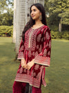 Sargam Velvet Wine Kurta Set