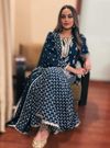 Aree Pima Satin Navy Kurta Set