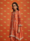 Yihwa Cupro Satin Burnt Orange Kurta Set