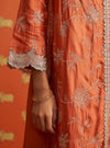 Yihwa Cupro Satin Burnt Orange Kurta Set