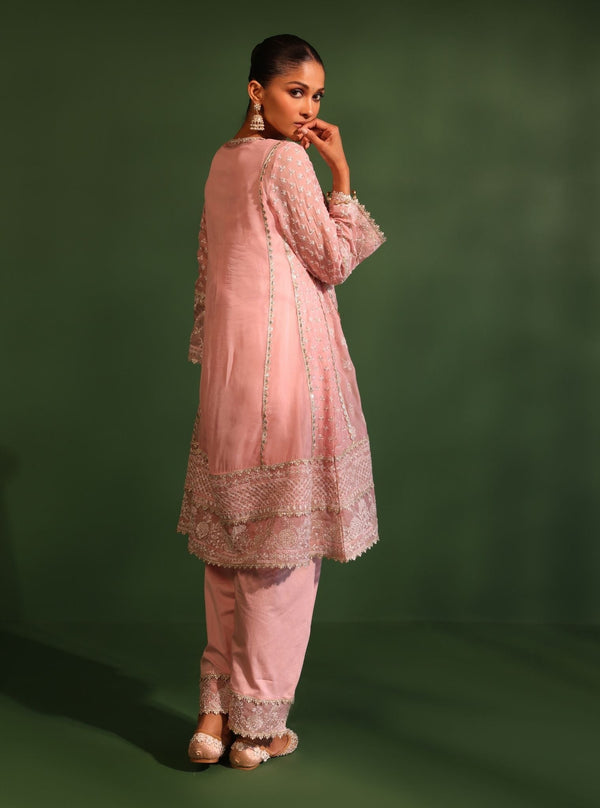 Suhana Organza Onion Pink Kurta Set