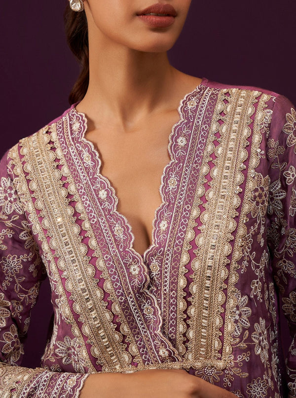 Briar Cupro Satin Purple Kurta Set