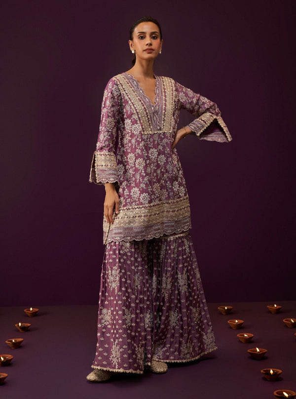 Briar Cupro Satin Purple Kurta Set