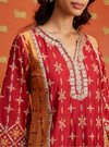 Anya Pima Satin Red Kurta Set