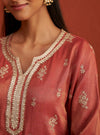 Vaari Luxe Tissue Red Kurta Set