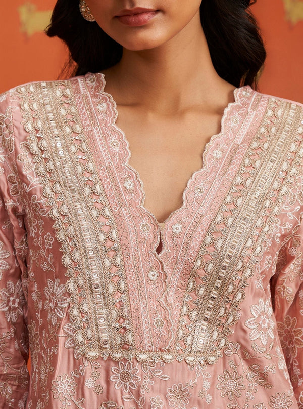 Briar Cupro Satin Pink Kurta Set