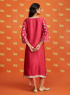Florentina Cupro Satin Fuschia Kurta Set