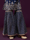 Aree Pima Satin Navy Kurta Set