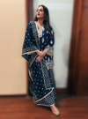 Aree Pima Satin Navy Kurta Set
