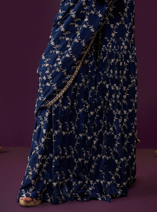 Ayana Crepe Navy Saree