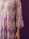 Canna Ombre Cupro Satin Purple Kurta Set