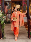 Pralika Bemberg Satin Orange Kurta Set