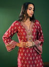 Elira Cupro Satin Red Kurta Sets