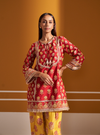 Aphinya Pima Satin Red Kurta Set