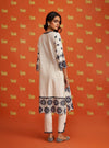 Pensri Pima Satin Off White Kurta Set