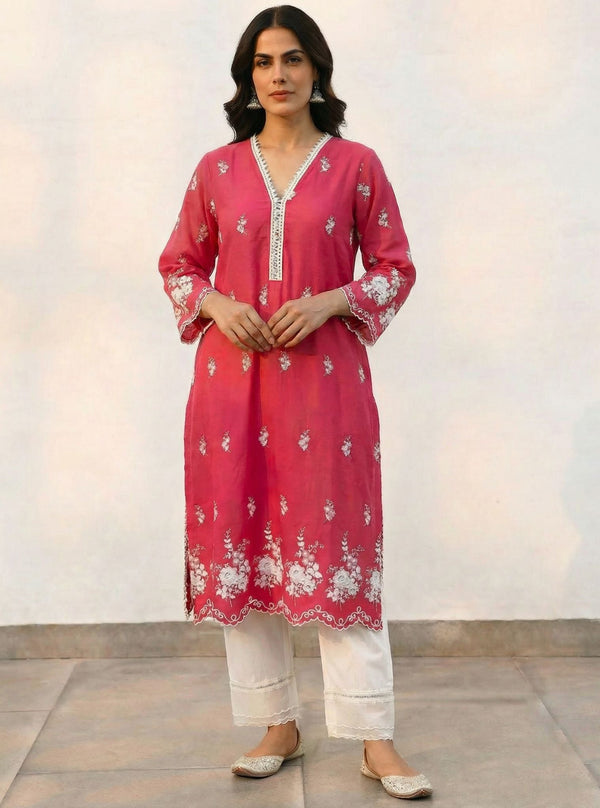 Love Song Supima Cotton Red Kurta Set