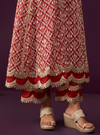 Kwanjal Organza Red Kurta Set