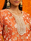 Fitoor Organza Satin Burnt Orange Kurta Set